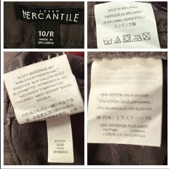 J.Crew Mercantile Skinny Ankle Pants Taupe Grey 10R - Picture 6 of 7